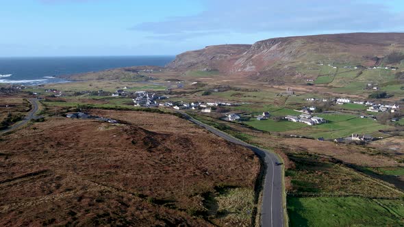 Aerial View of the Road R263 to Glencolumbkille  Republic of Ireland