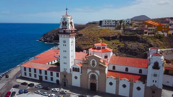 View From the Height of the Basilica and Townscape in Candelaria Near the Capital of the Island