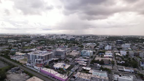 Aerial Video Storms Over Miami 4k