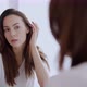 Beautiful Female Checking Skin in Morning - VideoHive Item for Sale