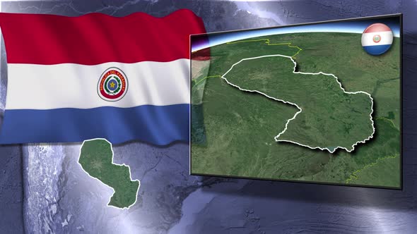 Paraguay Flag And Map Animation