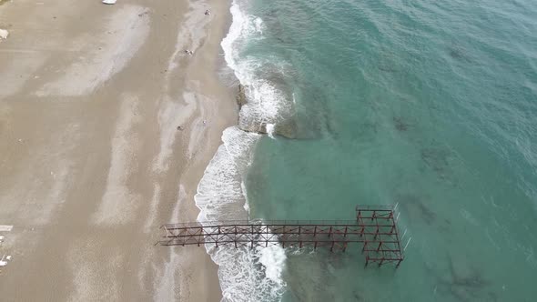 Aerial View of the Beach at the Seaside Resort Town. Turkey