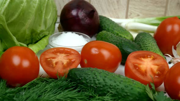 Delicious Fresh Vegetables for Simple Summer Healthy Vegetarian Salad