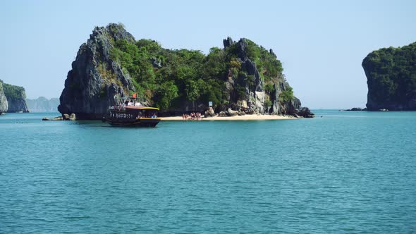 View Of Travel At Tourist Boat On HaLong Bay