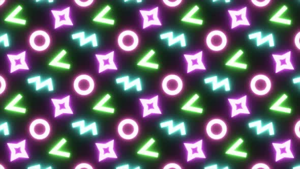 90s Memphis Neon Pattern VJ Loop alt