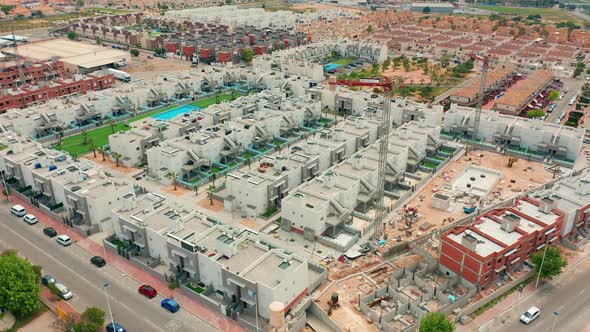 Aerial View. a Contruction Area with New Buildings. Spain, Costa Blanca, Alicante, Torrevieja.