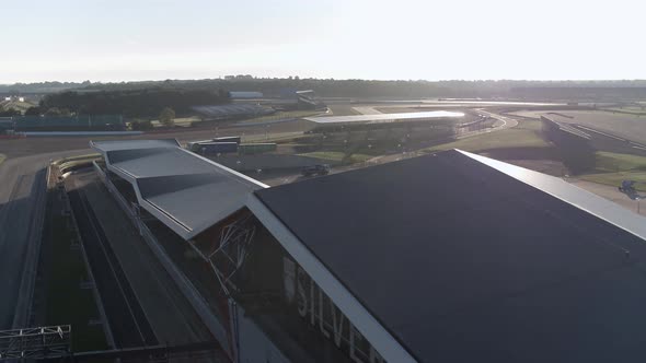 Sunrise View of the Silverstone Race Circuit at the International Pit Straight