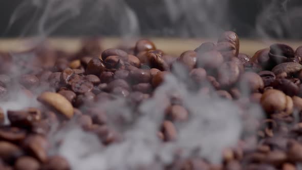 Fragrant Coffee Beans Roasting in Super Slow Motion