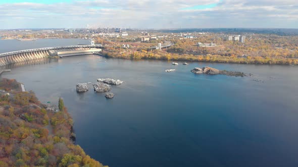 Hydroelectric Dam And Rocks