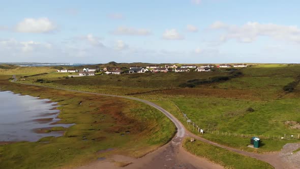 Sligo, Wild Atlantic Way, Ireland - Aerial view of Streedagh beach