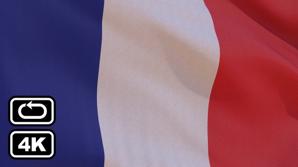 France Flag 4K Seamless Loop