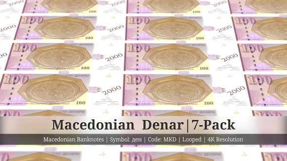 Macedonian Denar | North Macedonia Currency - 7 Pack | 4K Resolution | Looped