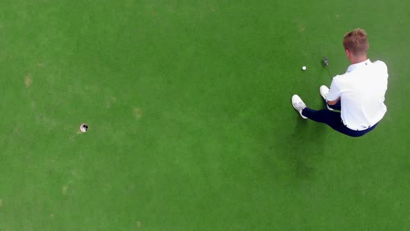 Top View of a Failed Strike on the Golf Course. Fail, Failure, Bad Day Concept.