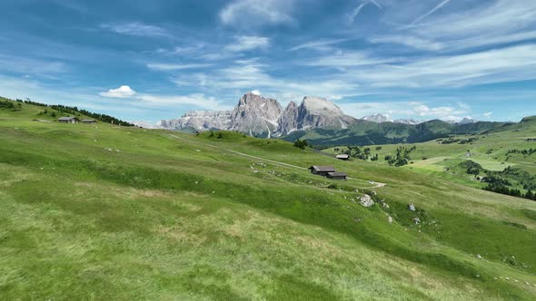 Beautiful summer day in the Dolomites mountains