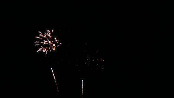 Colorful Firework display at night on sky background