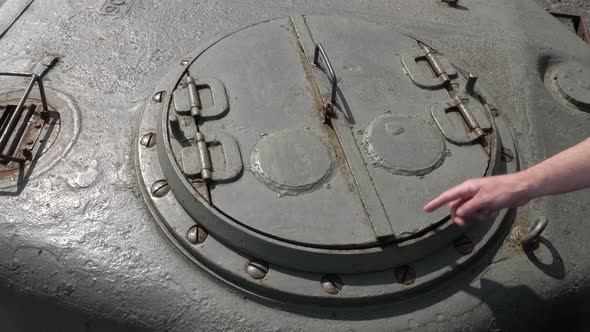 Concreted Sherman tanks along river IJssel, to protect the Netherlands after WW5