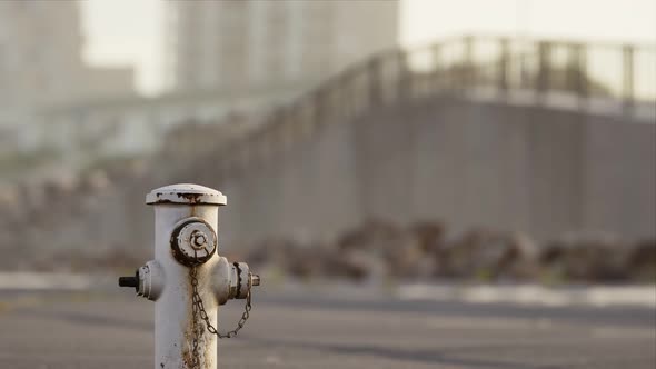 Rusty Fire Hydrant at Sunny Day