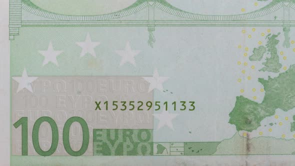 Euro Banknotes Changing in Stop Motion Loopable Animation CloseUp