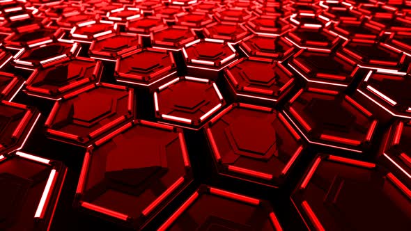 Red Hexagonal Background