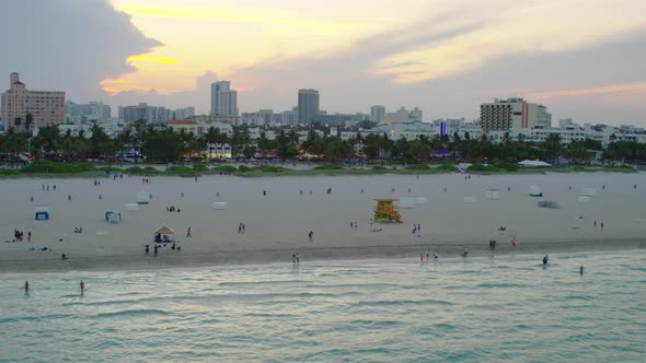 Aerial view of the beach in Miami