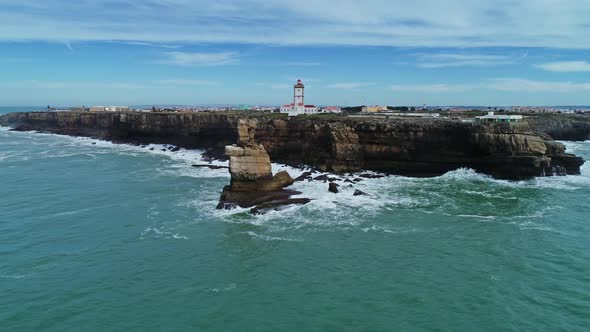 Lighthouse on Cabo Carvoeiro in Portugal