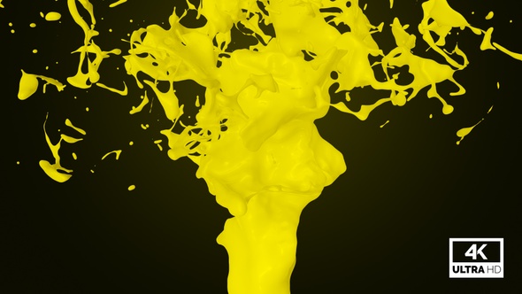 Yellow Paint Jet Stream Splash V7
