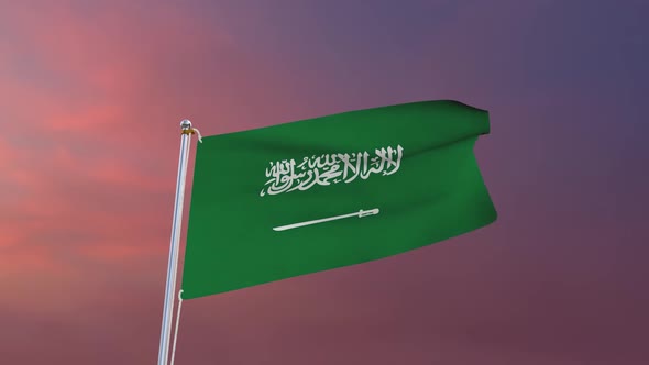 Flag Of Saudi Arabia Waving
