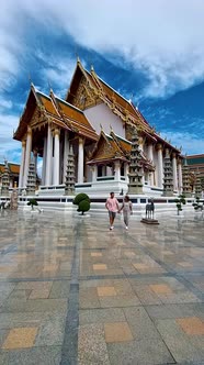 Wat Suthat Thepwararam Ratchaworahawihan the Royal Temple in Capital City Bangkok Thailand