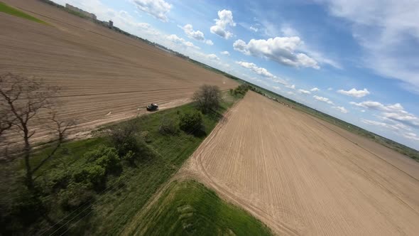 FPV Flight Pursuit of a Military Armoured Personnel Carrier at Training