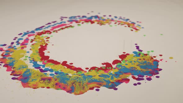 Paint drops on a white background.