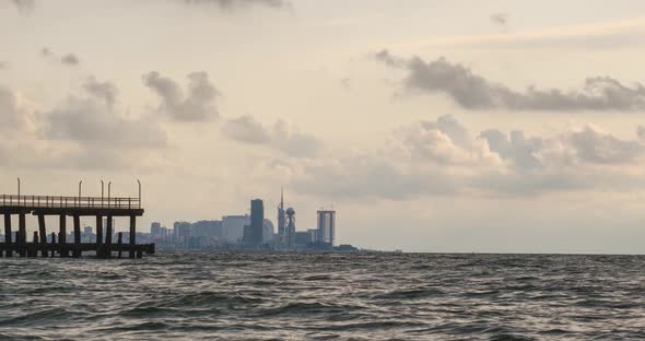 Amazing timelapse of Batumi city skyline from Green Cape. summer 2020