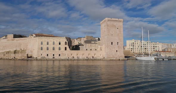 Fort Saint-Jean and the Vieux-Port,Marseille,Bouches-du-Rône,France.