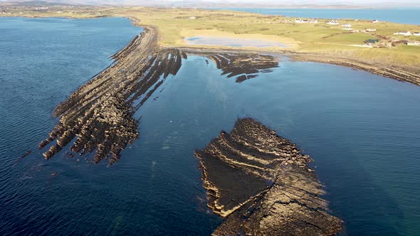 Aerial View of the Mazing Coast at St Johns Point Next to Portned Island in County Donegal  Ireland