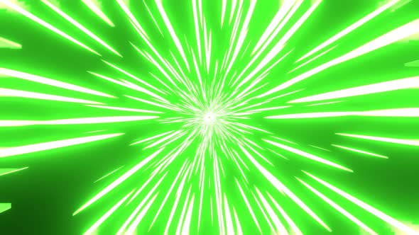 Anime Speed Lines green Background. Journey through outer space, space time
