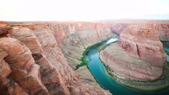 Amazing Aerial View of Horseshoe Bend Landscape in Summer Season USA