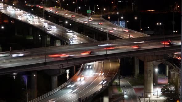 Intersection Night Transportation Time Lapse