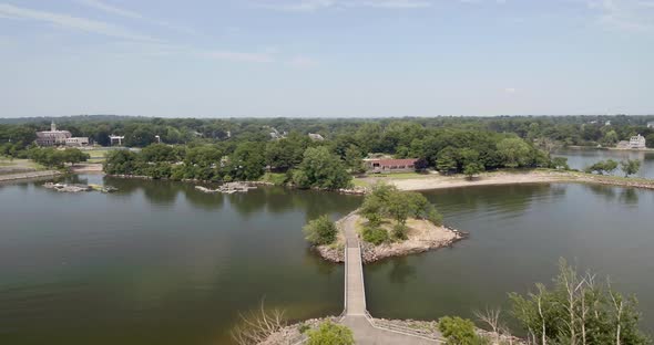 Flying Away from a Bridge Over Water in New Rochelle