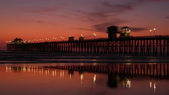 Pier Silhouette Oceanside California USA