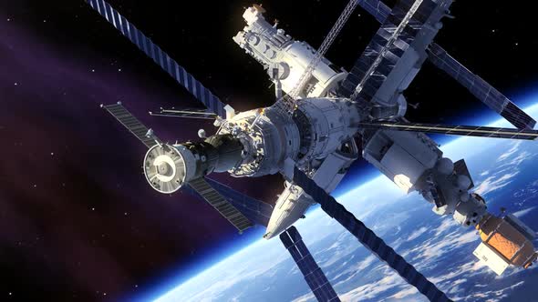 Docking Of Spacecraft And Space Station alt