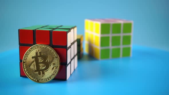 Bitcoin and rubik cube rotated