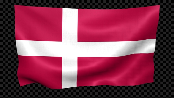 Denmark Flag Waving Looped