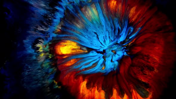 Abstract of Bright Colors Swirling and Expanding