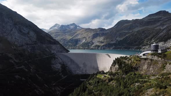 Aerial View of Kolnbrein Dam in Carinthia, Austria