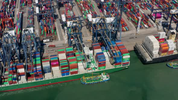 Kwai Chung Cargo Terminal in Hong Kong City