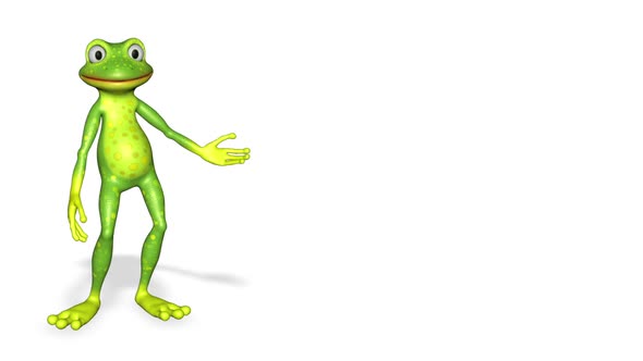 Frog Gesture Looped White Background