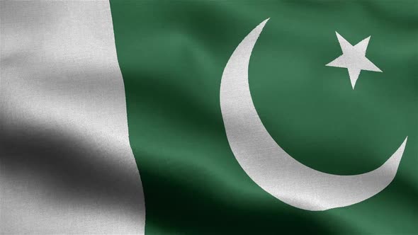 Pakistan Flag Seamless Closeup Waving Animation