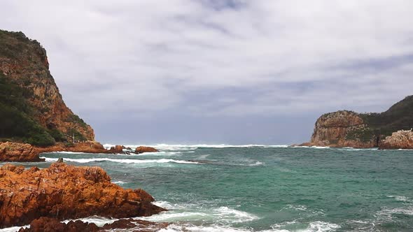 Panoramic views of one of the most dangerous crossings in the world, the Knysna Heads from Fountain