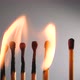 Close Up of Five Matches Heads Burning - VideoHive Item for Sale