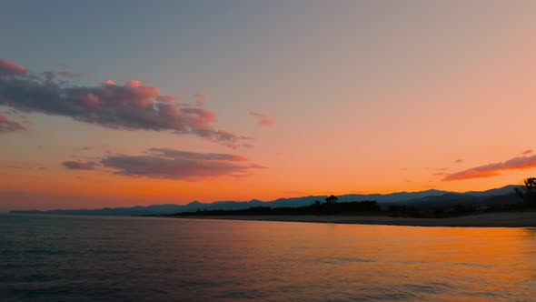 Orange Sunset on the Coast