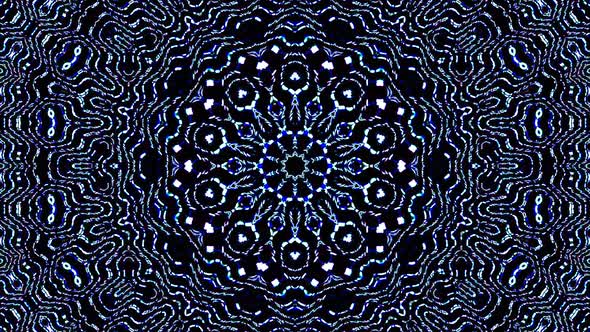 Bright abstract light governing blue color, kaleidoscope